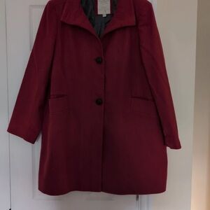 White Stag Women's Deep Red Pea Coat